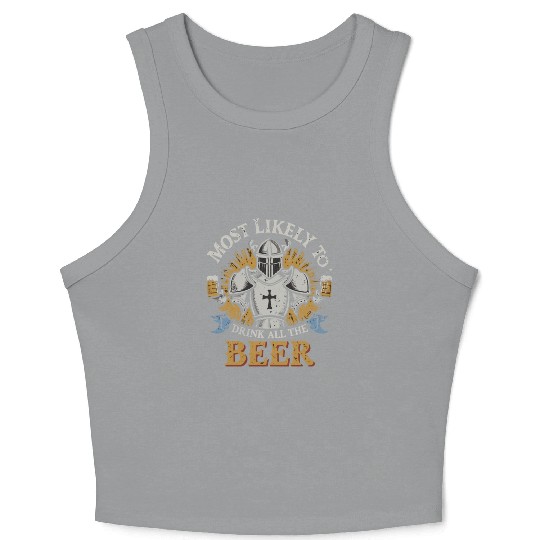 Christmas Most Likely To Drink All The Beer Winter Crop Tank Top