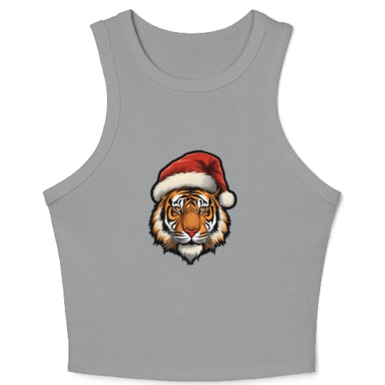 Tiger Christmas Crop Tank Top