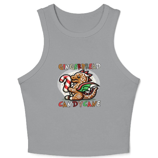 Gingerbread & Candy Cane - A Gingerbread Dragon Crop Tank Top