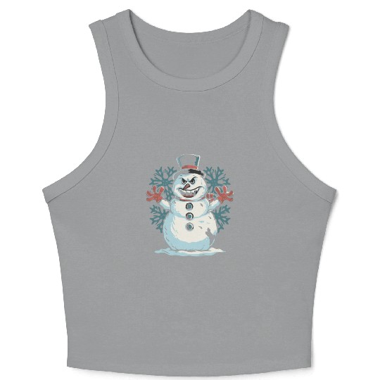 frosty snowman creepy Crop Tank Top