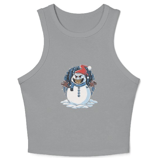 frosty snowman creepy Crop Tank Top