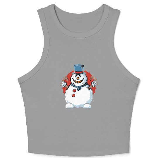 frosty snowman creepy Crop Tank Top