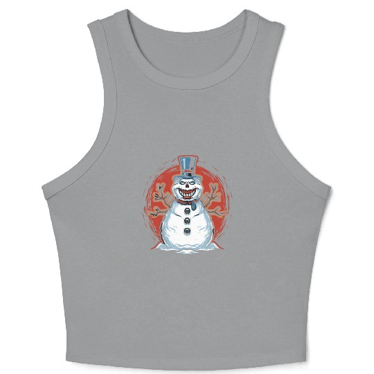 frosty snowman creepy Crop Tank Top