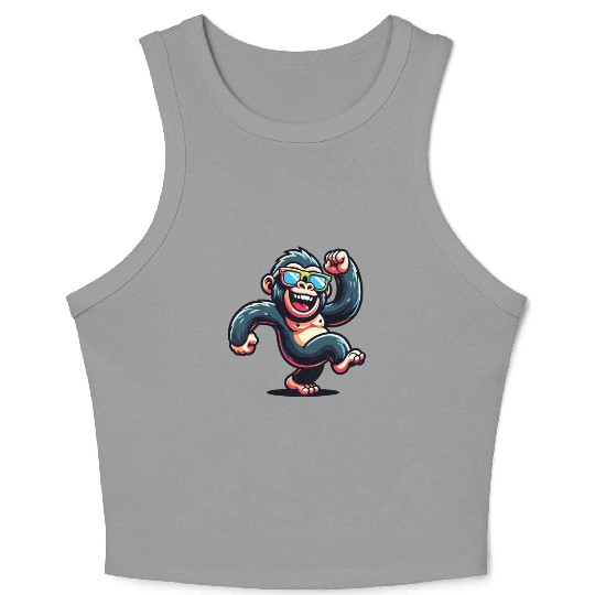 Gorilla With Sunglasses Crop Tank Top