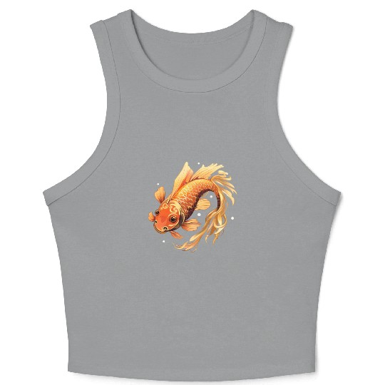 Koi Fish Japanese Carp Pond Crop Tank Top