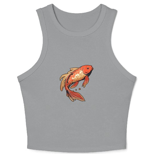Koi Fish Japanese Carp Pond Crop Tank Top