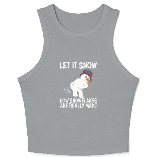 Snowman Let it Snow Winter Time Snowmen Crop Tank Top