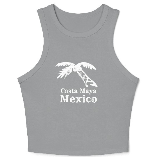 Costa Maya Mexico Palm Tree Vacation Trip Beach Me Crop Tank Top