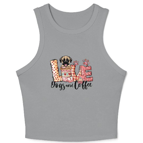 Mastiff Dog Coffee Lover Dog Mom Valentines Day Crop Tank Top