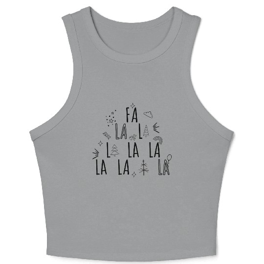 Fa La La La Christmas Song Design Crop Tank Top