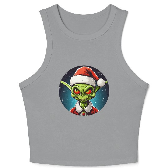 Alien Christmas Crop Tank Top