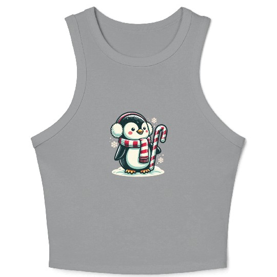 Penguin Christmas Animals Cute Penguins Crop Tank Top