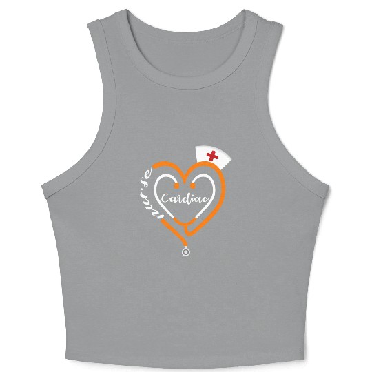 Cardiac Nurse Halloween Stethoscope He Rn Crop Tank Top