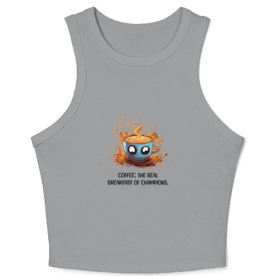 Coffee The Real Breakfast Of Champions Crop Tank Top