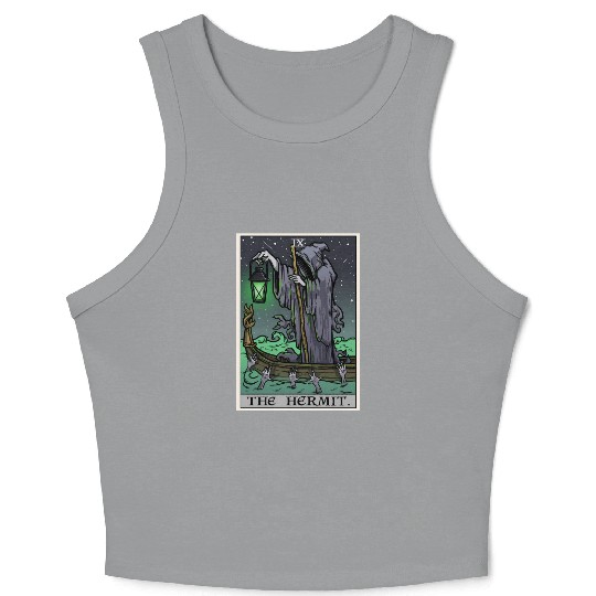 The Hermit Tarot Card Gothic Halloween Grim Reaper Crop Tank Top