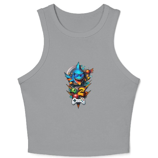 A geek gaming illustration Crop Tank Top