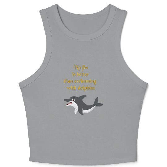 Embrace the Waves with Dolphins Crop Tank Top