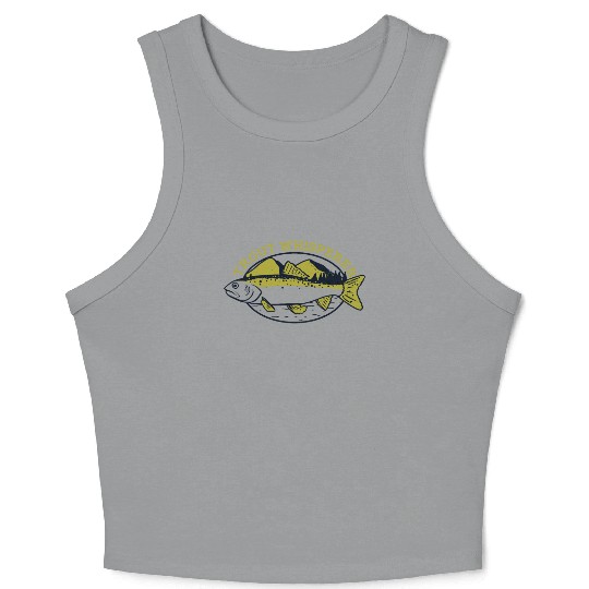 Trout Whisperer Boat Ice Fisherman Deep Sea Fly Crop Tank Top