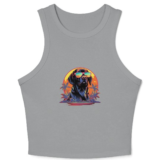 Retro Wave Foxhound Dog Crop Tank Top