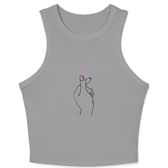K-Pop Hand Symbol He K-Drama Korean Pop Music Fan Crop Tank Top