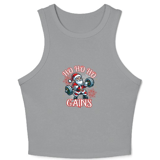 Santa Claus Christmas workout Crop Tank Top