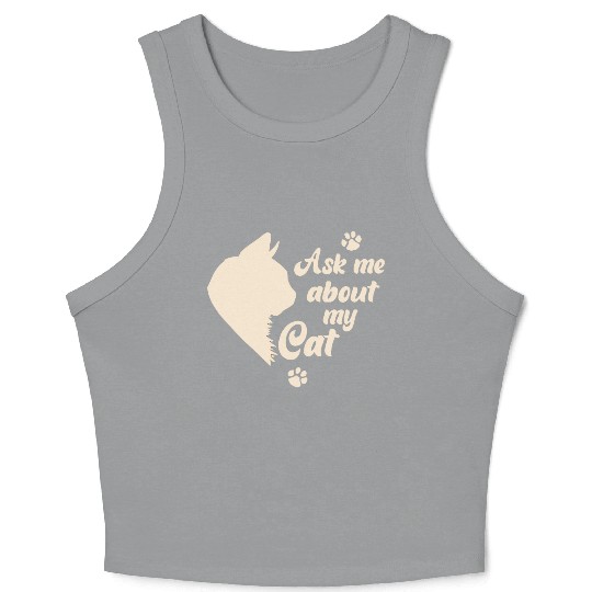 Ask Me About My Cat Lover Mom Gift Crop Tank Top