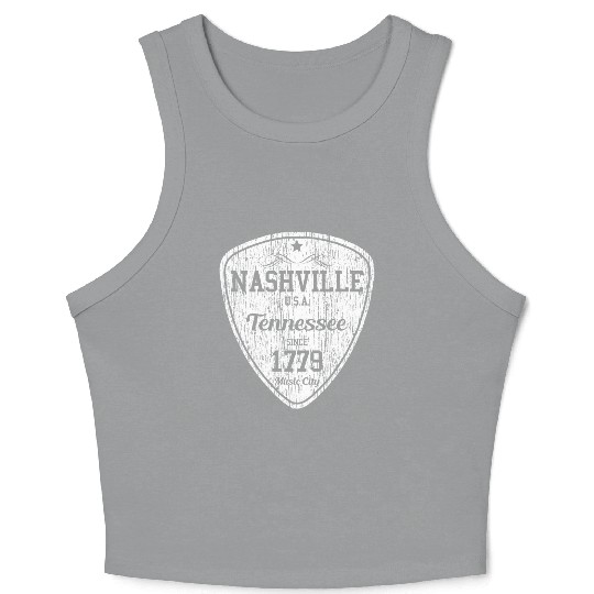 Nashville Tennessee Usa Music City Country Music V Crop Tank Top
