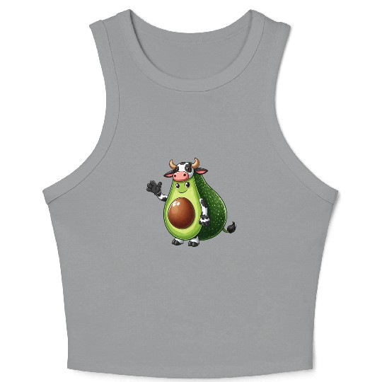 Avocado cow Crop Tank Top