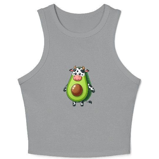 Avocado cow Crop Tank Top