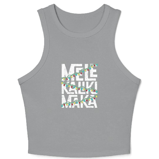 Mele Kalikimaka Hawaiian Christmas Holidays Themed Crop Tank Top
