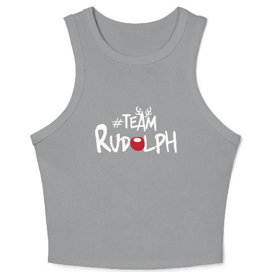 Team Rudolph Funny Christmas Reindeer Lover Meme Crop Tank Top