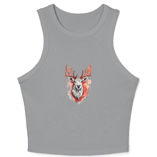 Reindeer Sublime Antler Silhouette Top Crop Tank Top