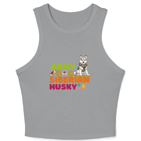 Siberian Husky Dog Husky Dog Lovers Crop Tank Top