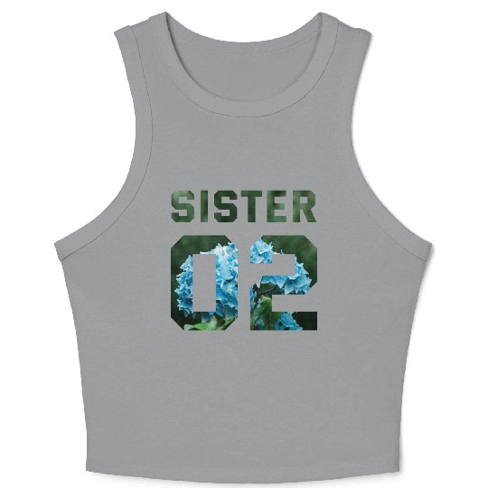 COUPLE FLOWER SISTER 02 Crop Tank Top