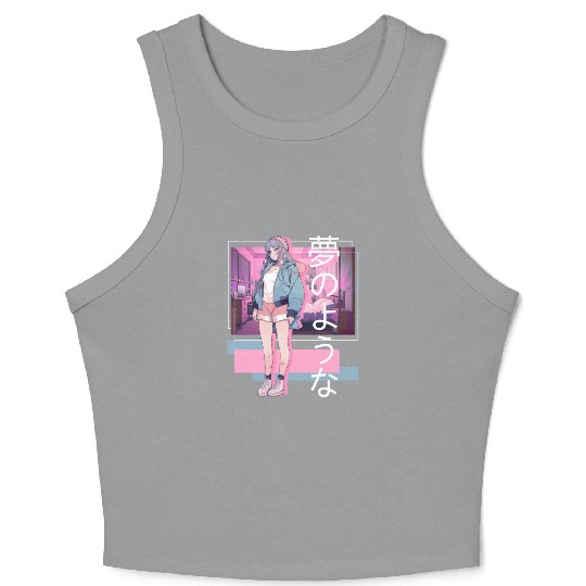 Kawaii Anime Lofi Girl Retro Japanese Soft Girl Ae Crop Tank Top