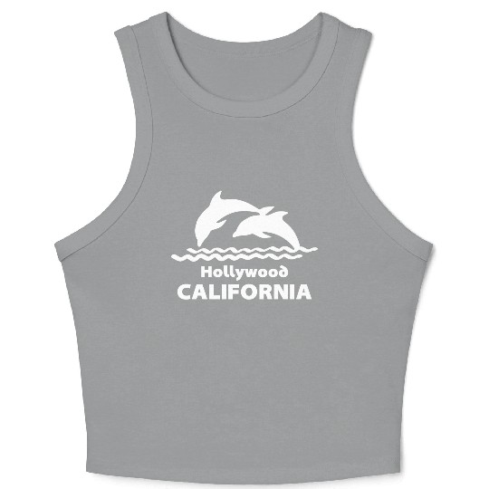 Hollywood California Dolphins Souvenirs Gifts Crop Tank Top