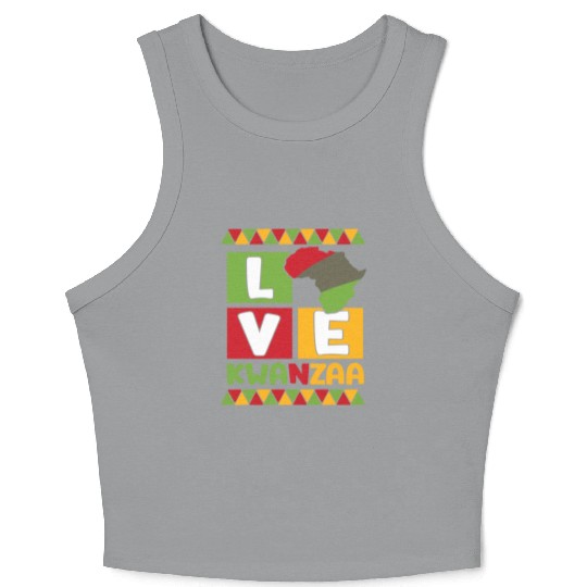 Happy Kwanzaa Vibes Black Heritage Holiday Crop Tank Top