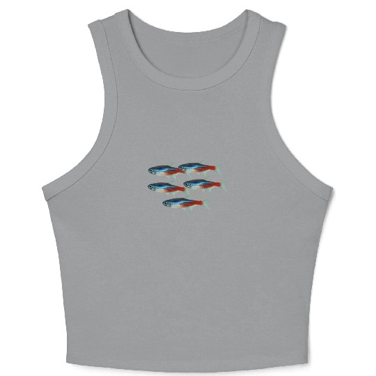 Neon Tetra Fish Bright Color Freshwater Sea Life Crop Tank Top