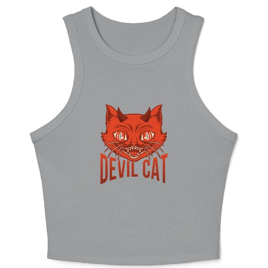 Devil Cat Crop Tank Top