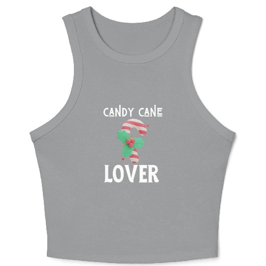 Candy Cane Lover Christmas Peppermint Candy Canes Crop Tank Top