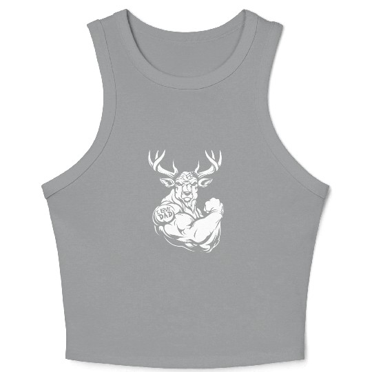Deer Biceps Tattoo I Love Dad Crop Tank Top