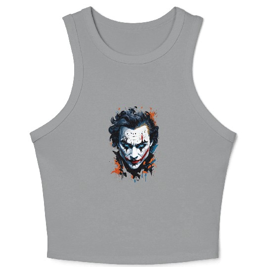 Chaos in Colors: Vibrant Joker Face Crop Tank Top