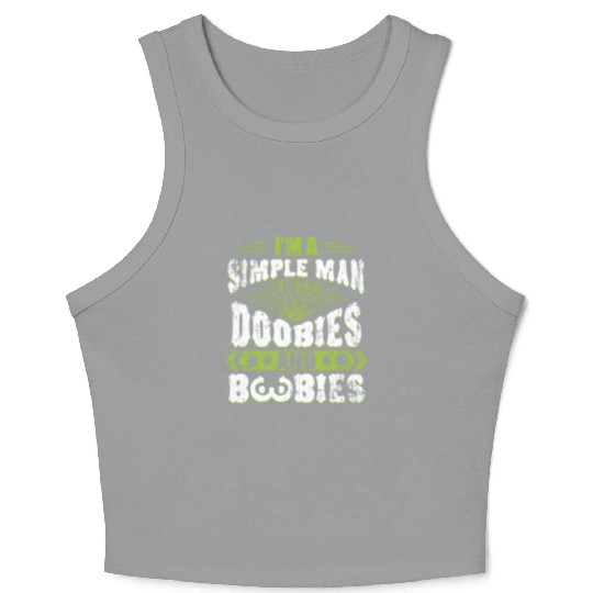 Marijuana Doobies And Boobies Smoking Pot Weed Crop Tank Top