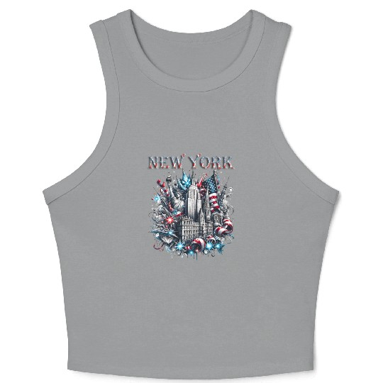New York Christmas Spirit Crop Tank Top