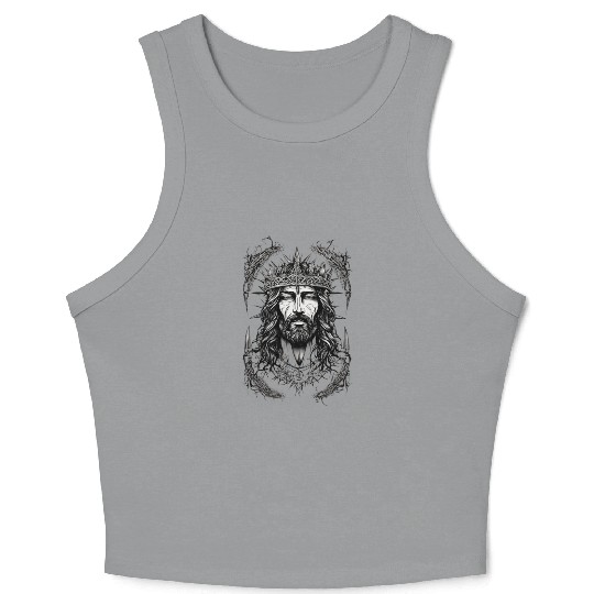 Jesus Christ the Good Shepherd Crop Tank Top