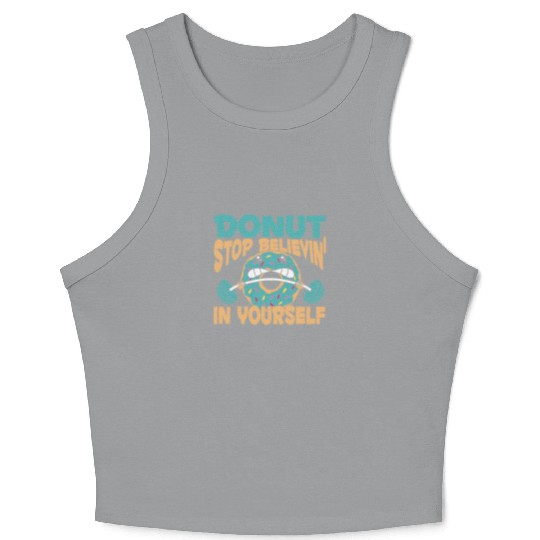 Fitness Donut Funny Donut Gym Crop Tank Top