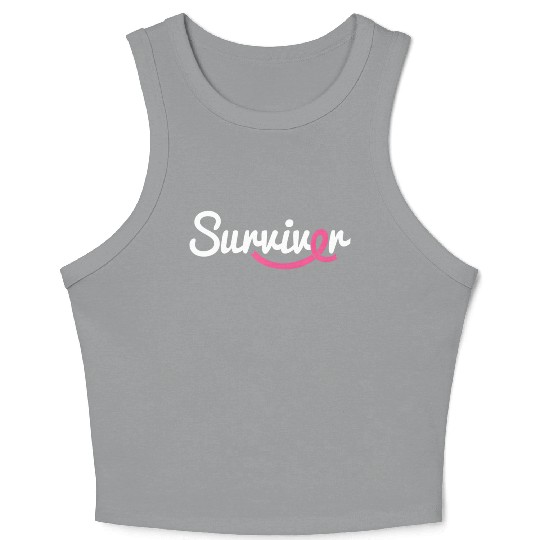 Breast Cancer Survivor K Ribbon Breast Cancer Awar Crop Tank Top