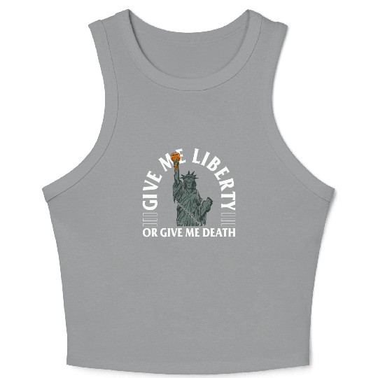 Halloween Crop Tank Top, Give Me Liberty Or Give Me Death