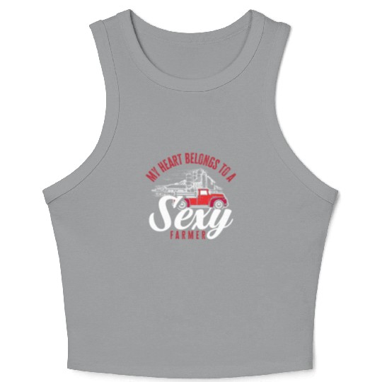My Heart Belongs To A Sexy Farmer Fun Farmer Gift Crop Tank Top