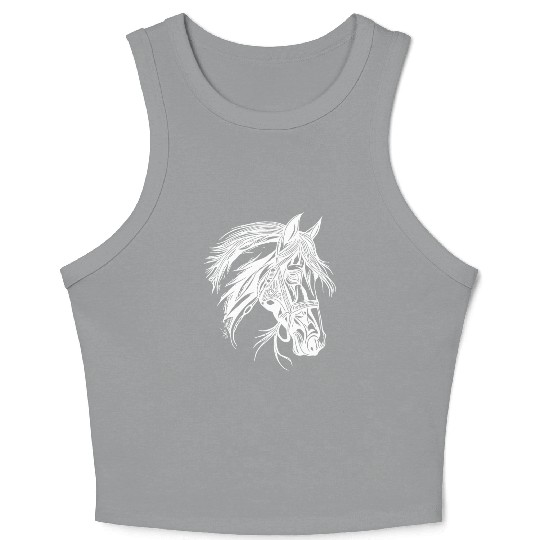 Racy Horse With Mane Horse Dressage Equestrian Crop Tank Top